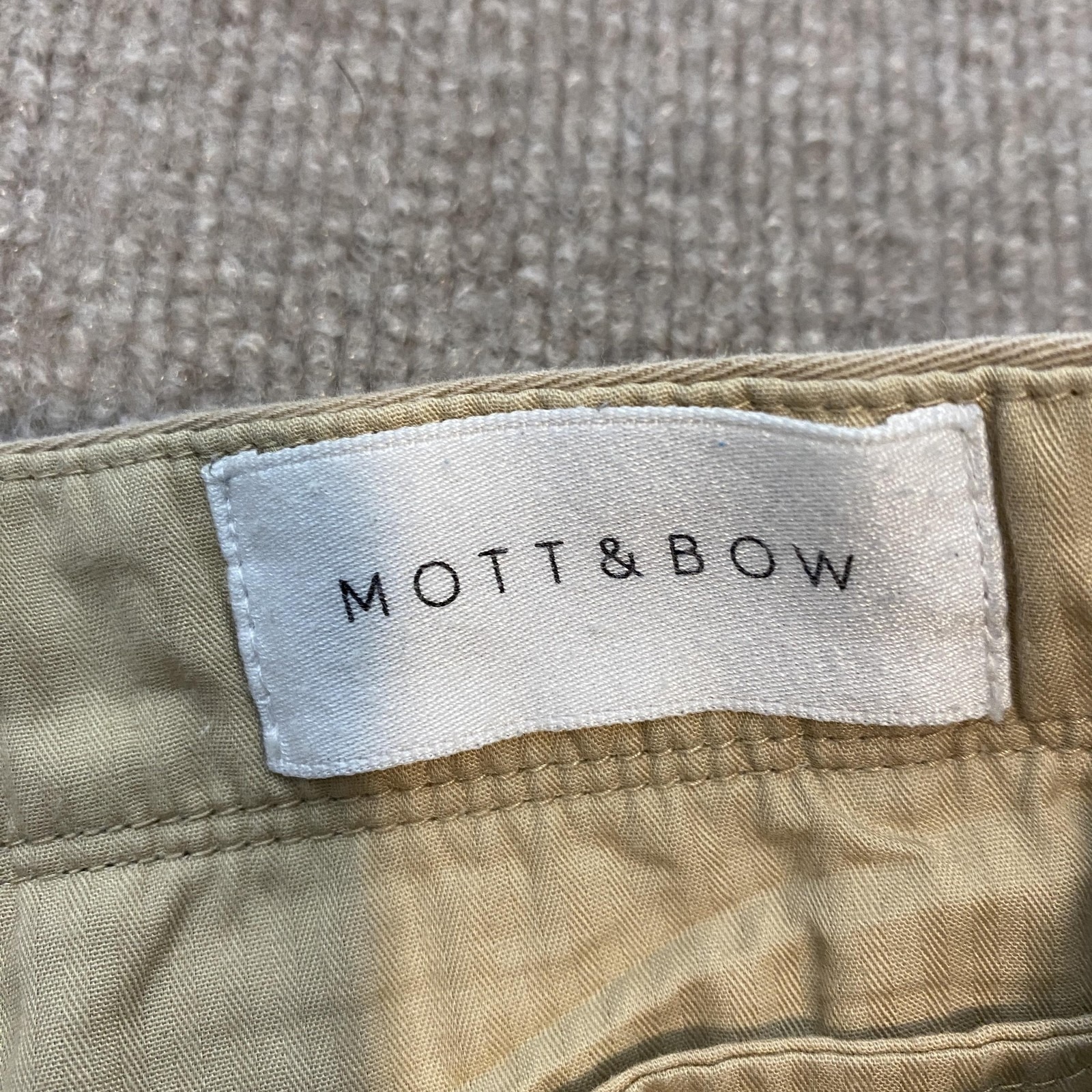 Mott & Bow Pants Mens 34x28 Beige Stretch Chino Straight Leg Casual Pockets — image 4 of 8